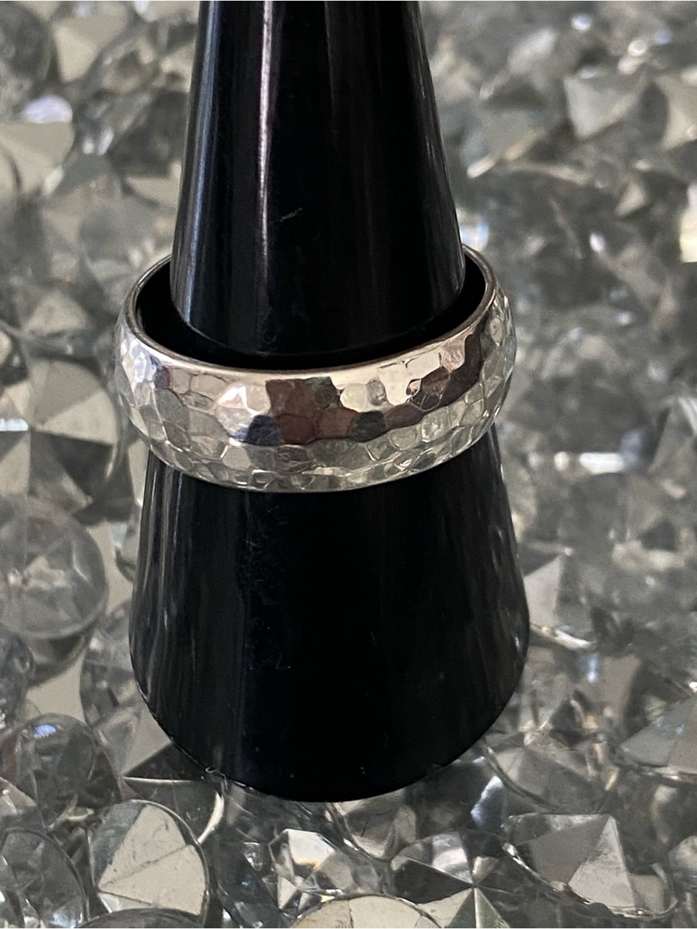 Hammered Sterling Silver 925 Men's Band Ring